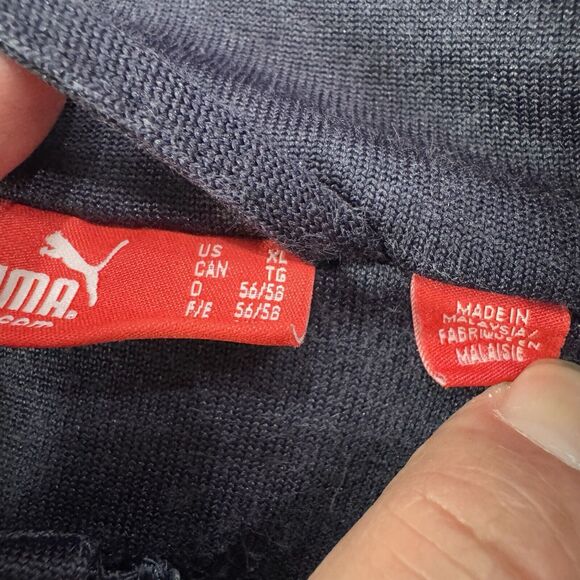 Puma Sweatshirt Jacket Size XL Mens Full Zip Dark Blue Shacket - Picture 3 of 6